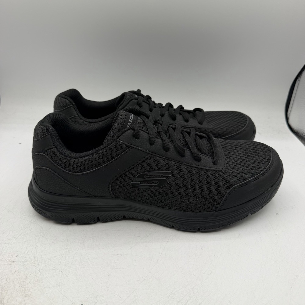 Skechers Shoes Mens Sz 9.5 WIDE FIT Black Lace Up Comfort Sneakers 16974 WR